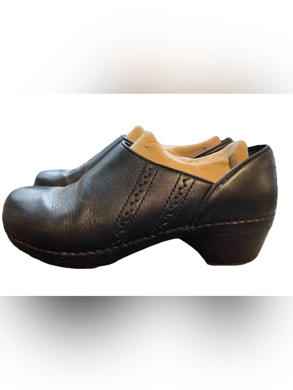 Dansko Sienna Black Leather Comfort Clogs Slip On Women's Size 39 US 8.5-9